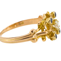 Vintage sapphire and diamond ring in 14 carat gold-Vintage Rings-The Antique Ring Shop