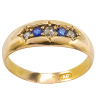Edwardian sapphire and rose diamond ring-Antique rings-The Antique Ring Shop
