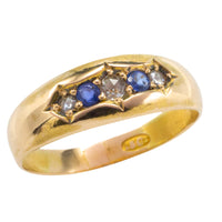 Edwardian sapphire and rose diamond ring-Antique rings-The Antique Ring Shop