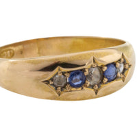 Edwardian sapphire and rose diamond ring-Antique rings-The Antique Ring Shop