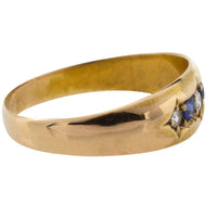 Edwardian sapphire and rose diamond ring-Antique rings-The Antique Ring Shop