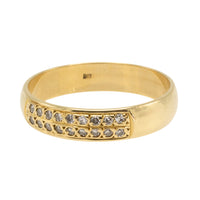 18 carat gold band with diamonds-wedding rings-The Antique Ring Shop