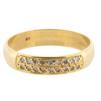 18 carat gold band with diamonds-wedding rings-The Antique Ring Shop