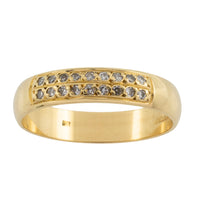 18 carat gold band with diamonds-wedding rings-The Antique Ring Shop
