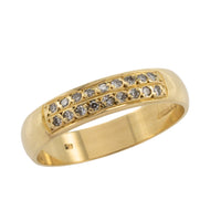18 carat gold band with diamonds-wedding rings-The Antique Ring Shop