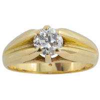 Vintage 14 carat gold brilliant cut diamond ring-gents rings-The Antique Ring Shop