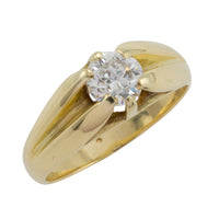 Vintage 14 carat gold brilliant cut diamond ring-gents rings-The Antique Ring Shop