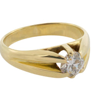Vintage 14 carat gold brilliant cut diamond ring-gents rings-The Antique Ring Shop