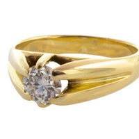Vintage 14 carat gold brilliant cut diamond ring-gents rings-The Antique Ring Shop