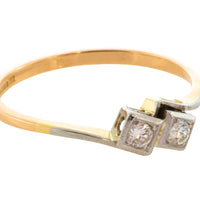 Diamond Toi et Moi ring in 18 carat gold-Vintage Rings-The Antique Ring Shop