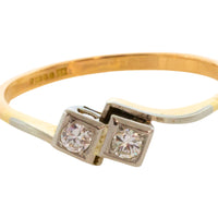Diamond Toi et Moi ring in 18 carat gold-Vintage Rings-The Antique Ring Shop