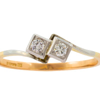 Diamond Toi et Moi ring in 18 carat gold-Vintage Rings-The Antique Ring Shop