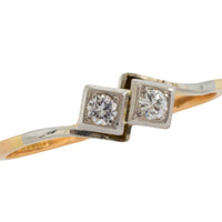 Diamond Toi et Moi ring in 18 carat gold-Vintage Rings-The Antique Ring Shop
