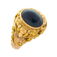 Vintage cabochon sappire ring in 14 carat gold-gents rings-The Antique Ring Shop