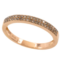 Rose gold half eternity band with diamonds-wedding rings-The Antique Ring Shop