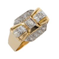 Vinateg Art Deco diamond ring in 18 carat gold-Vintage Rings-The Antique Ring Shop