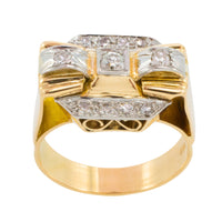 Vinateg Art Deco diamond ring in 18 carat gold-Vintage Rings-The Antique Ring Shop