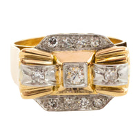 Vinateg Art Deco diamond ring in 18 carat gold-Vintage Rings-The Antique Ring Shop