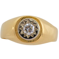 Diamond ring in 18 carat gold-gents rings-The Antique Ring Shop