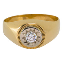 Diamond ring in 18 carat gold-gents rings-The Antique Ring Shop