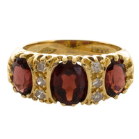 Vintage garnet and diamond ring-Vintage Rings-The Antique Ring Shop