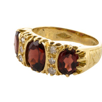 Vintage garnet and diamond ring-Vintage Rings-The Antique Ring Shop
