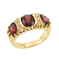 Vintage garnet and diamond ring-Vintage Rings-The Antique Ring Shop