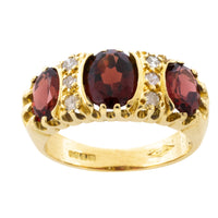 Vintage garnet and diamond ring-Vintage Rings-The Antique Ring Shop