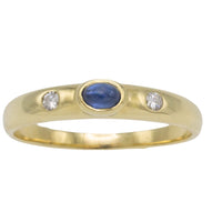 Cabochon sapphire and diamond ring-wedding rings-The Antique Ring Shop
