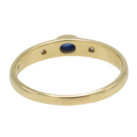 Cabochon sapphire and diamond ring-wedding rings-The Antique Ring Shop