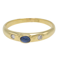Cabochon sapphire and diamond ring-wedding rings-The Antique Ring Shop