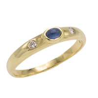 Cabochon sapphire and diamond ring-wedding rings-The Antique Ring Shop