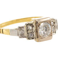 Vintage Art Deco diamond ring in 18 carat gold-engagement rings-The Antique Ring Shop
