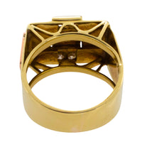 Art Deco tank ring in 18 carat gold-Vintage Rings-The Antique Ring Shop
