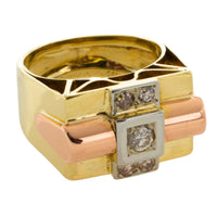 Art Deco tank ring in 18 carat gold-Vintage Rings-The Antique Ring Shop