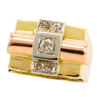 Art Deco tank ring in 18 carat gold-Vintage Rings-The Antique Ring Shop