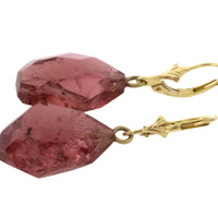 Faceted tourmaline pendant earrings-Earrings-The Antique Ring Shop