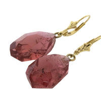 Faceted tourmaline pendant earrings-Earrings-The Antique Ring Shop