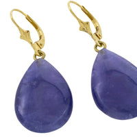Tanzanite pendant earrings in 14 carat gold-Earrings-The Antique Ring Shop
