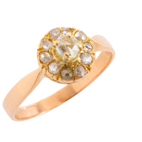 Rose diamond cluster ring in 14 carat gold-Antique rings-The Antique Ring Shop