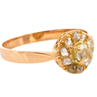 Rose diamond cluster ring in 14 carat gold-Antique rings-The Antique Ring Shop