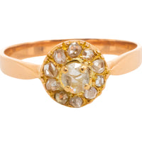Rose diamond cluster ring in 14 carat gold-Antique rings-The Antique Ring Shop