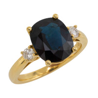Sapphire and diamond ring in 18 carat gold-engagement rings-The Antique Ring Shop