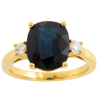 Sapphire and diamond ring in 18 carat gold-engagement rings-The Antique Ring Shop