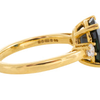 Sapphire and diamond ring in 18 carat gold-engagement rings-The Antique Ring Shop