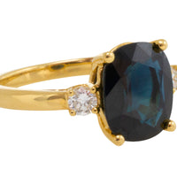Sapphire and diamond ring in 18 carat gold-engagement rings-The Antique Ring Shop