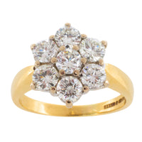 Vinateg diamond cluster ring in 18 carat gold-engagement rings-The Antique Ring Shop