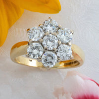 Vinateg diamond cluster ring in 18 carat gold-engagement rings-The Antique Ring Shop