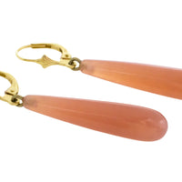 Garnet pendant earrings in 14 carat gold-Earrings-The Antique Ring Shop