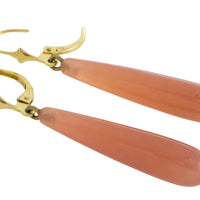 Garnet pendant earrings in 14 carat gold-Earrings-The Antique Ring Shop